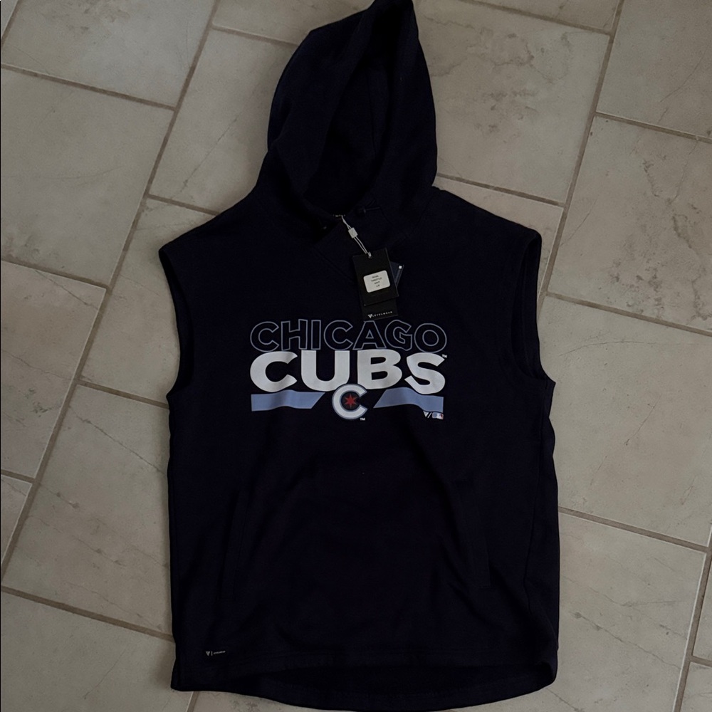 Chicago Cubs Sleeveless Hooded Tee - Navy
